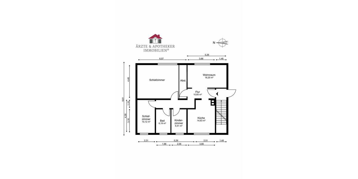Etagenwohnung Lüneburg Weststadt - 4 Zimmer, 93 m&sup2;, 285.000&euro; | Angebot:25691286