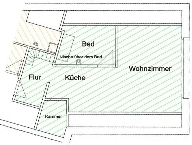Dachgeschoßwohnung Schkeuditz - 1 Zimmer, 42 m&sup2;, 419&euro; | Angebot:26313666