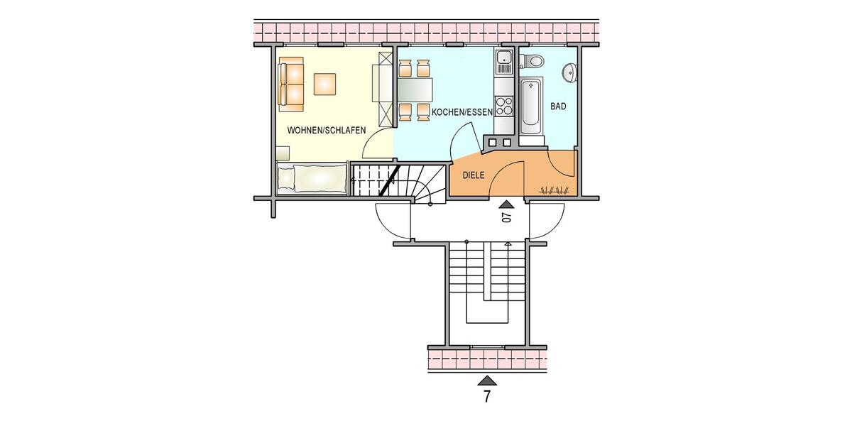 Etagenwohnung Remscheid Gemarkung Bergisch Born - 1 Zimmer, 34 m&sup2;, 245&euro; | Angebot:24567969