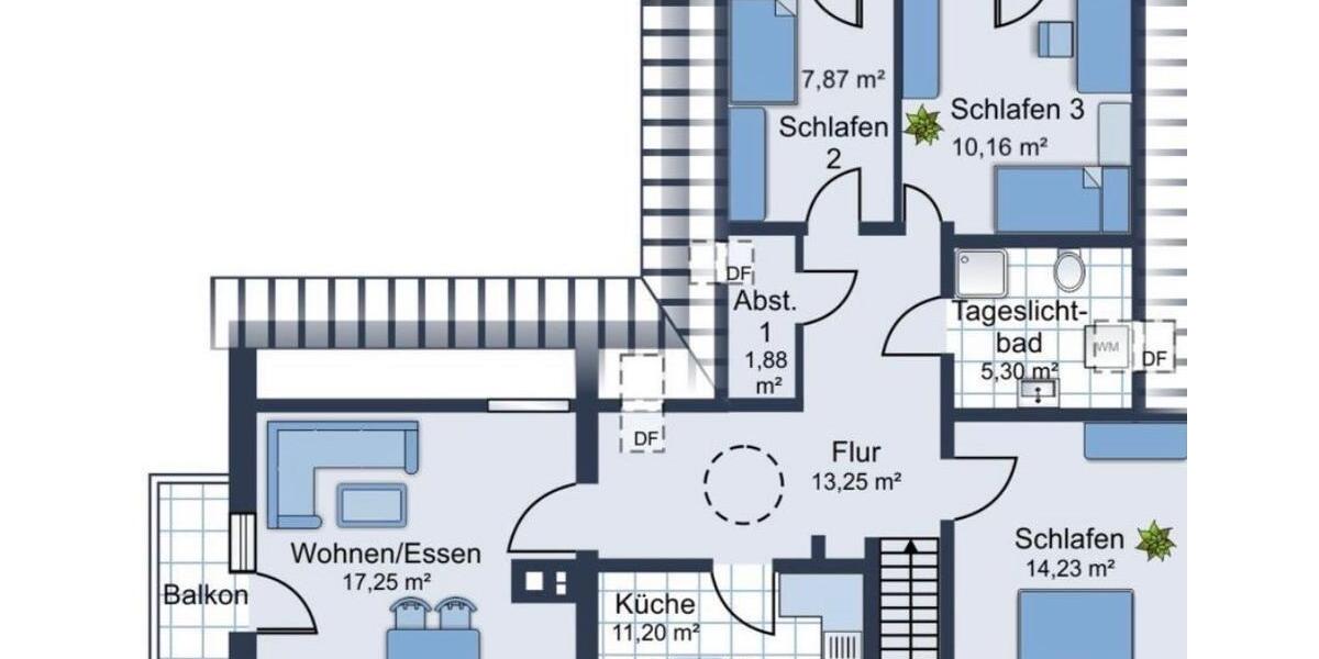 Dachgeschoßwohnung Geeste - 3 Zimmer, 82 m&sup2;, 620&euro; | Angebot:26669477