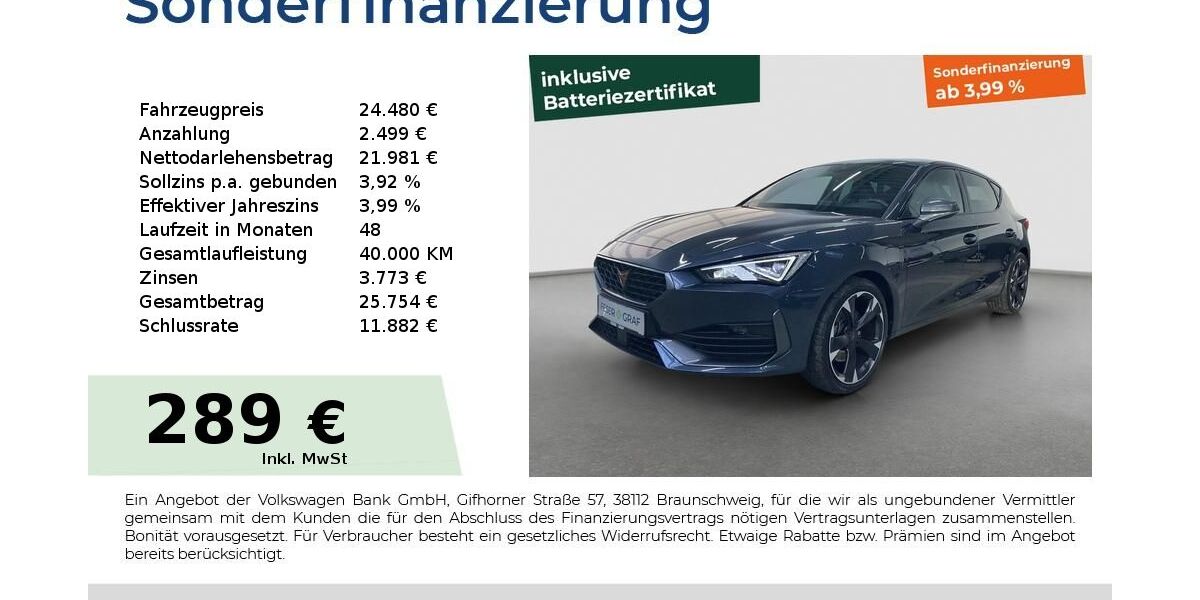 Cupra Leon 32.400 km 23.480 &euro; Fürth 90763