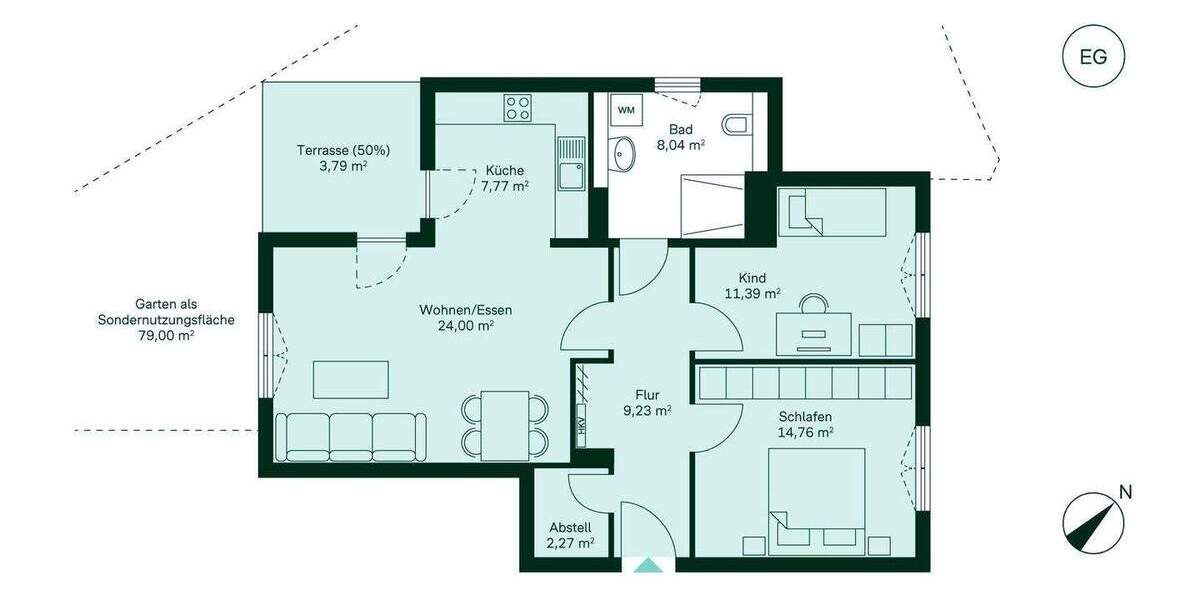 Etagenwohnung Hoppegarten Dahlwitz-Hoppegarten - 3 Zimmer, 81 m&sup2;, 417.900&euro; | Angebot:25957901