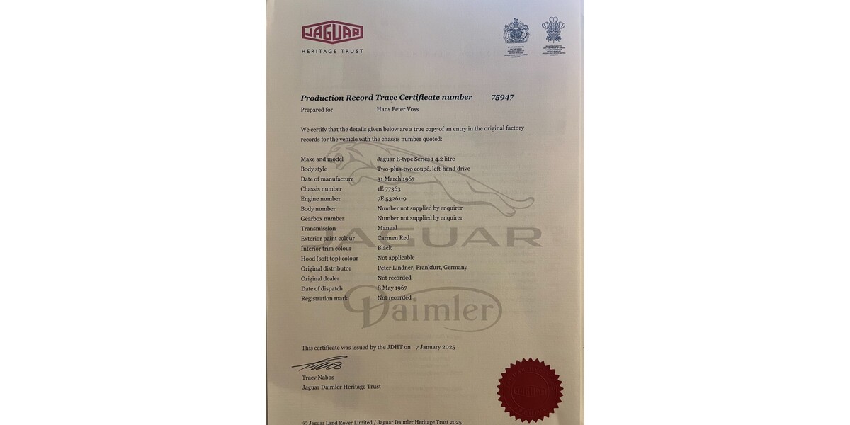 Jaguar E-Type 28.000 km 150.000 &euro; Hemer 58675