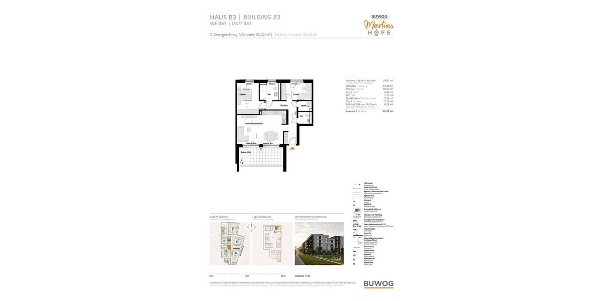 Etagenwohnung Weingarten - 3 Zimmer, 85 m&sup2;, 547.000&euro; | Angebot:26442973