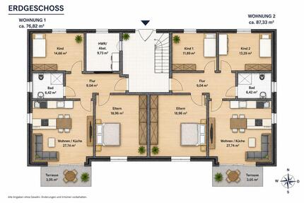Wohnung Ottersberg - 4 Zimmer, 81 m&sup2;, 1.200&euro; | Angebot:26480651