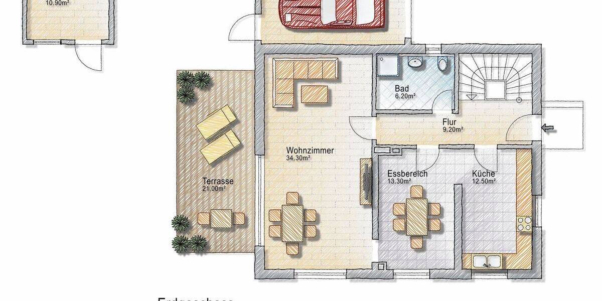 Einfamilienhaus Augsburg Haunstetten - 5 Zimmer, 206 m&sup2;, 2.300&euro; | Angebot:26874974