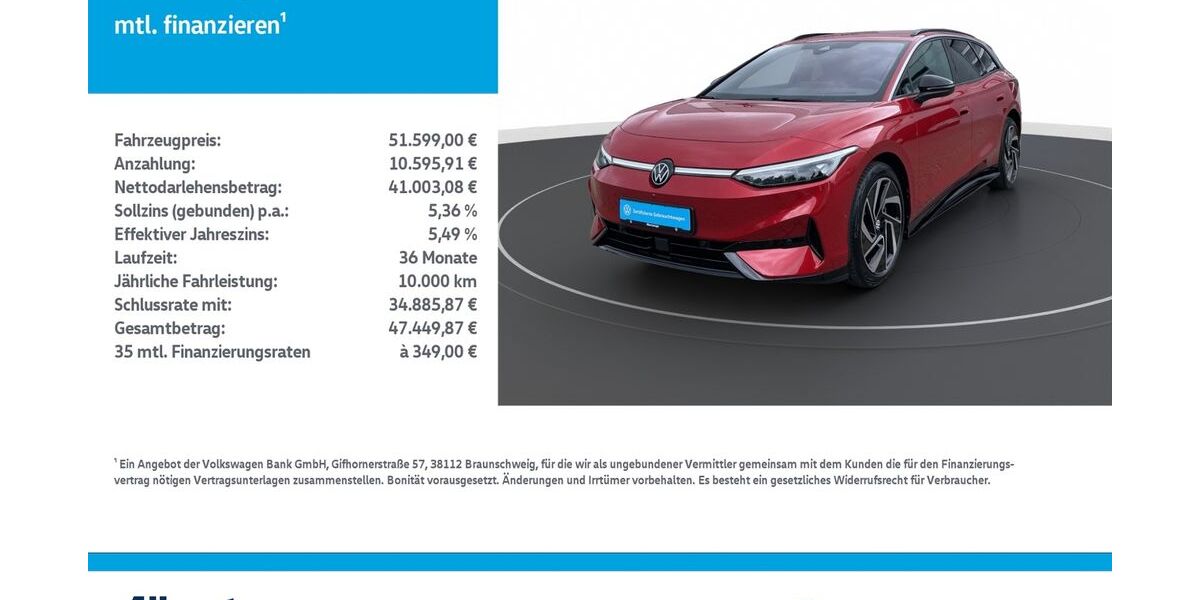 VW ID.7 16.224 km 51.599 &euro; Mühlhausen/Thüringen 99974