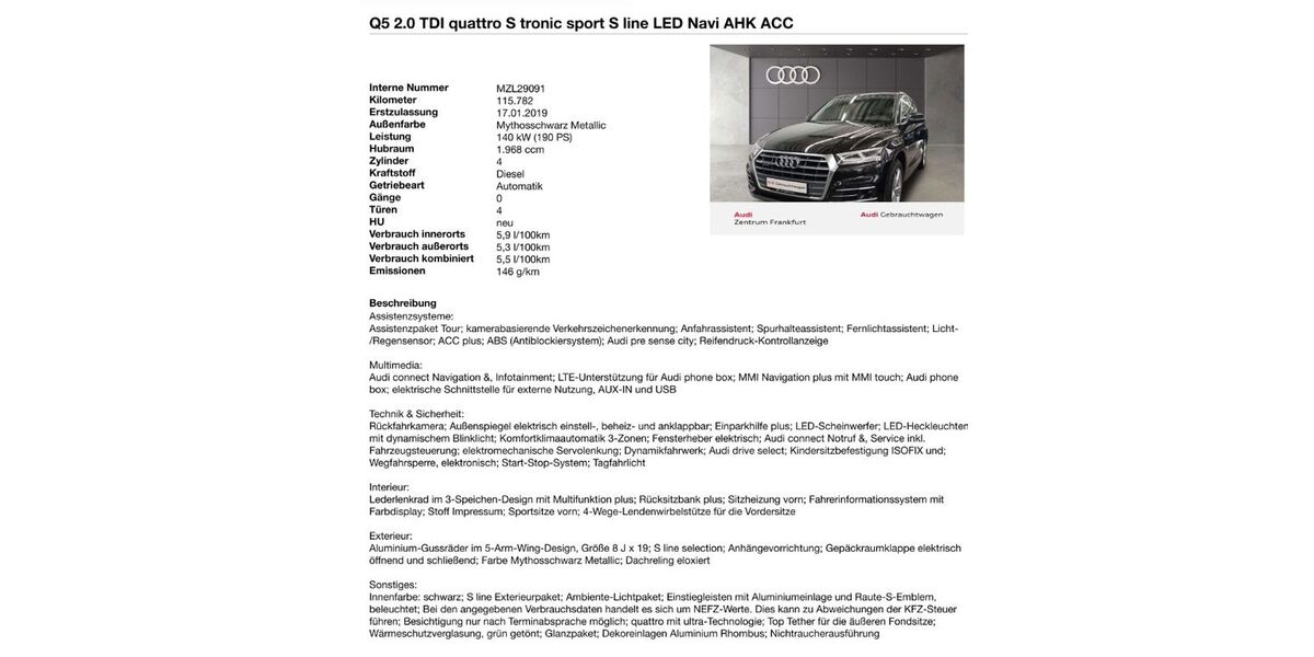 Audi Q5 174.000 km 22.000 &euro; Sinzheim Winden 76547