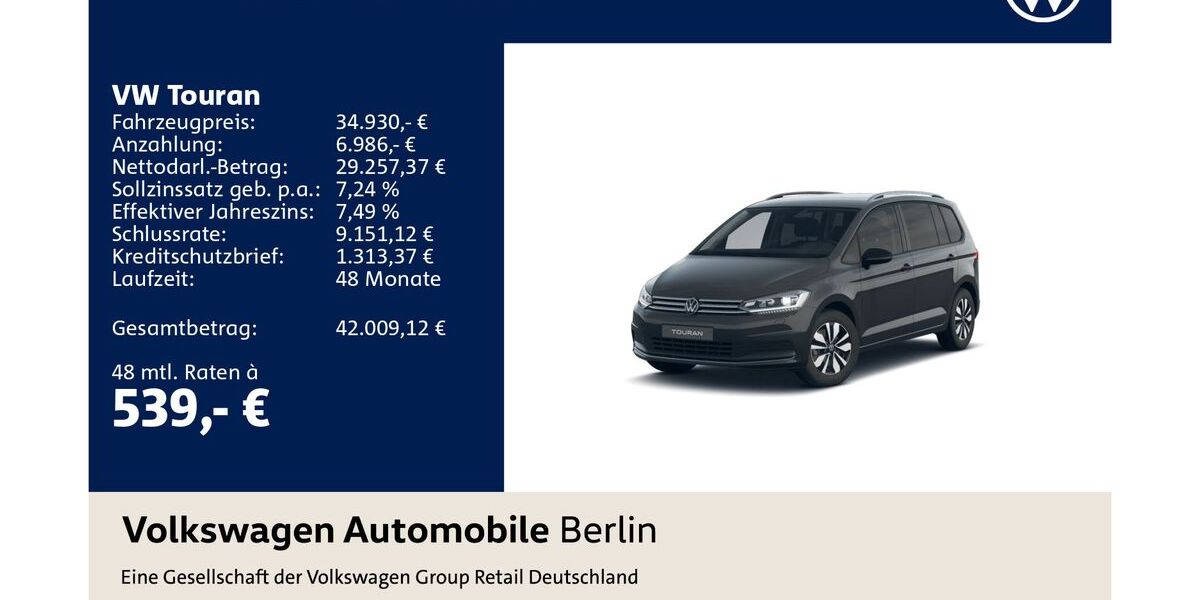 VW Touran 22.770 km 34.930 &euro; Berlin 12681