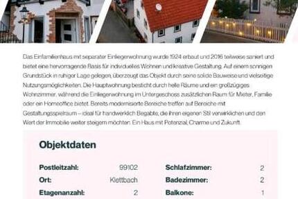 Haus Klettbach - 6 Zimmer, 180 m&sup2;, 252.000&euro; | Angebot:26480351