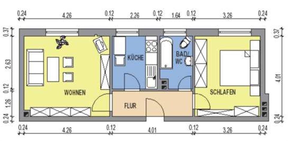 Etagenwohnung Ebersbach-Neugersdorf Neugersdorf - 2 Zimmer, 47 m&sup2;, 330&euro; | Angebot:26373504