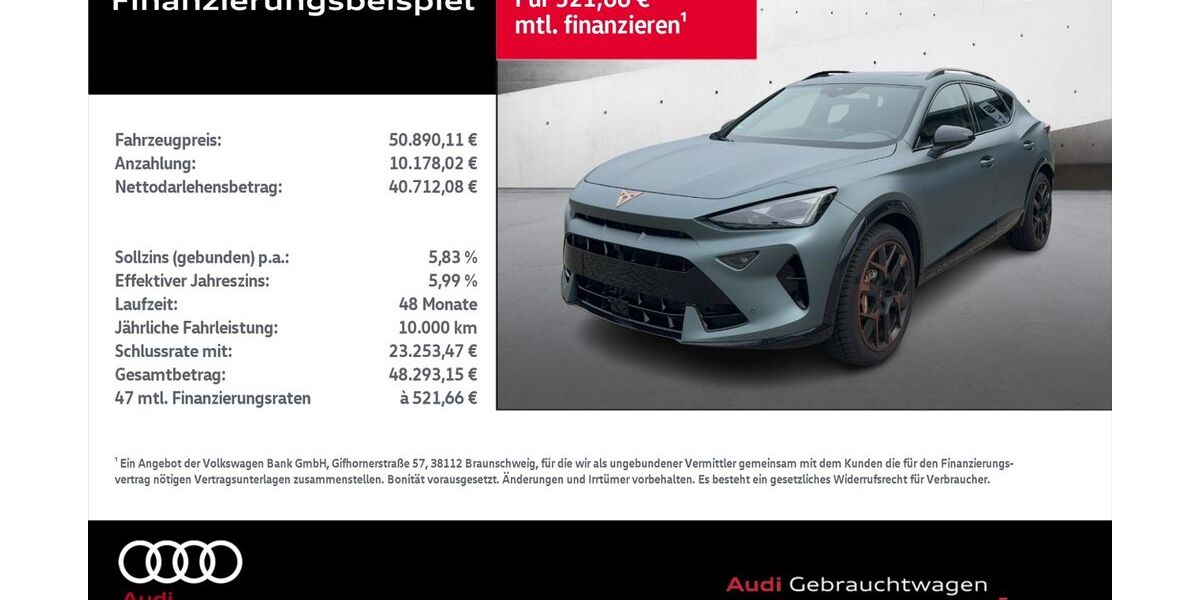 Cupra Formentor 20.873 km 47.490 € Rostock 18059