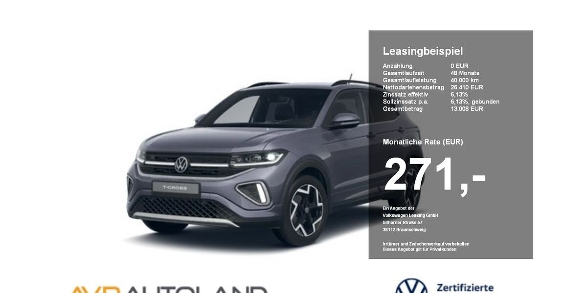 VW T-Cross 21.021 km 26.380 &euro; Plattling 94447