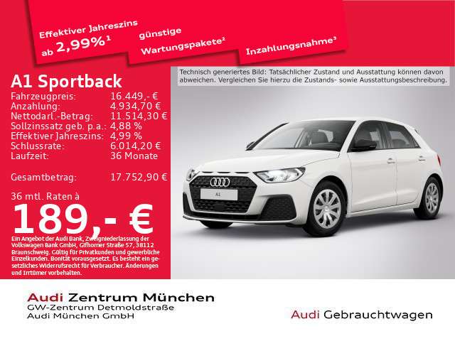 Audi A1 30.118 km 16.449 &euro; München 80935