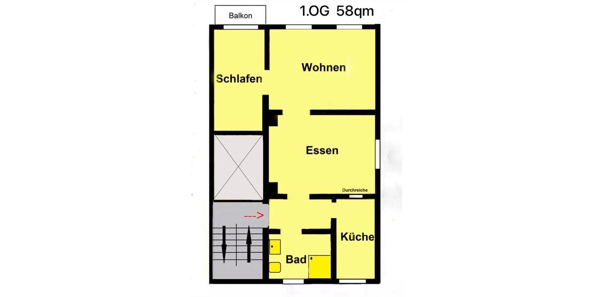 Etagenwohnung Schwelm - 3 Zimmer, 58 m&sup2;, 550&euro; | Angebot:24982469