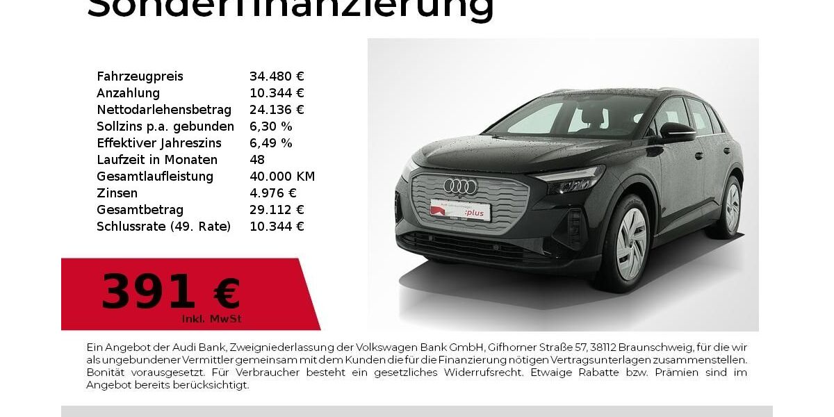 Audi Q4 e-tron 28.990 km 34.480 € Nürnberg 90411