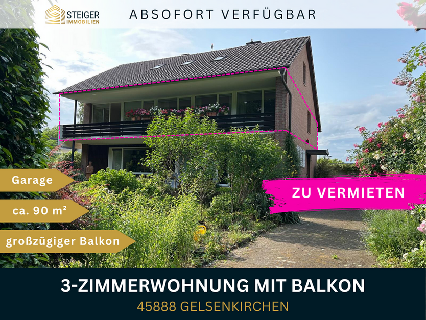 Wohnung zum Mieten in Gelsenkirchen 600 € 90 m²