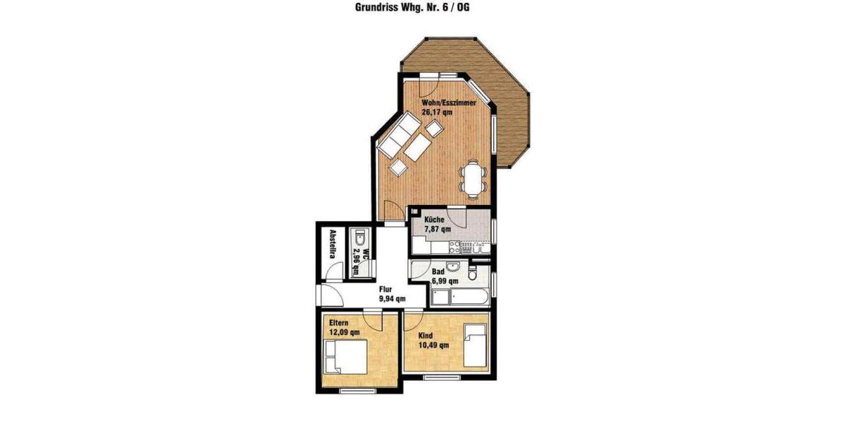 Etagenwohnung Erbach - 3 Zimmer, 85 m&sup2;, 880&euro; | Angebot:24729330