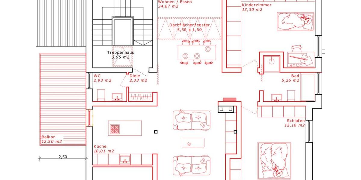 Dachgeschoßwohnung Meitingen - 3 Zimmer, 93 m&sup2;, 1.250&euro; | Angebot:26326651