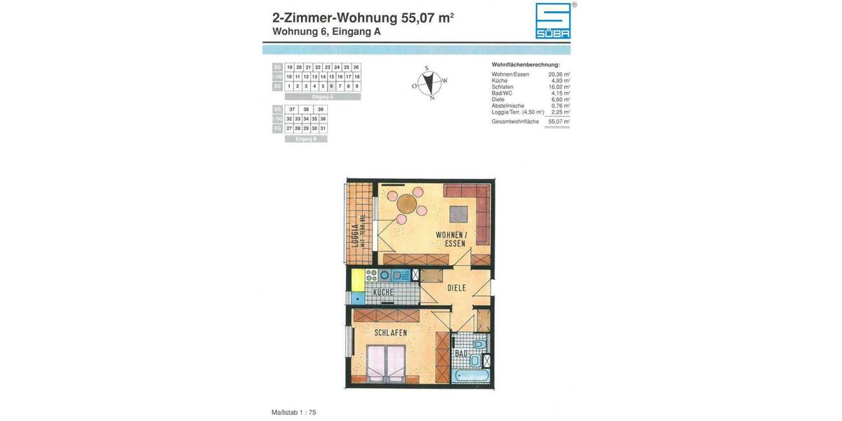 Etagenwohnung Eppelheim - 2 Zimmer, 55 m&sup2;, 185.000&euro; | Angebot:26919390