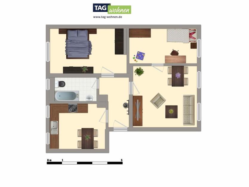 Wohnung mit Einbauküche inclusive - 2. OG rechts zimmer