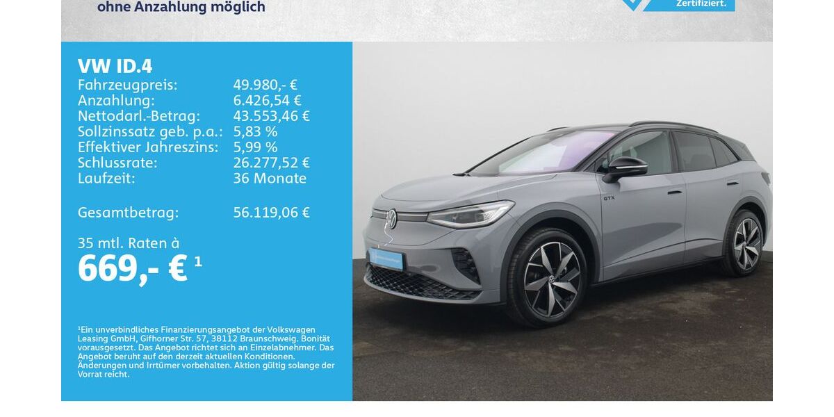 VW ID.4 5.000 km 49.980 &euro; Würzburg 97076