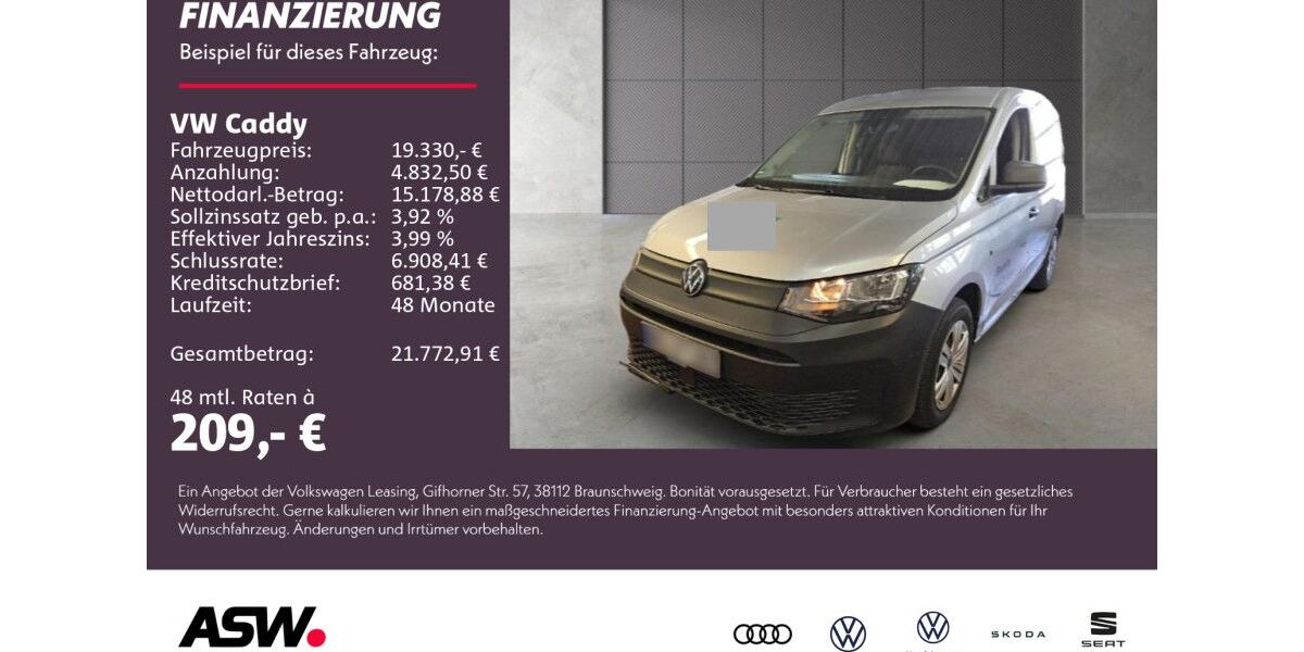 VW Caddy 14.300 km 19.330 &euro; Neckarsulm 74172