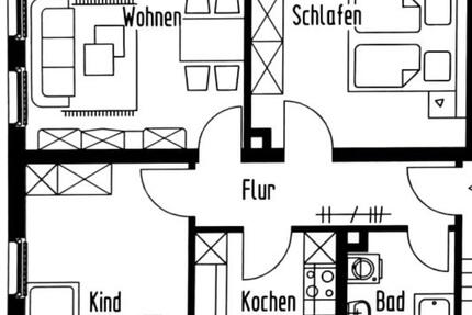 3ZKB Wohnung in der Klinge in Och, ruhig u grün - 65m² 3 zimmer