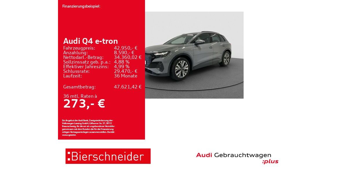 Audi Q4 e-tron 3.555 km 42.950 &euro; Aalen 73431