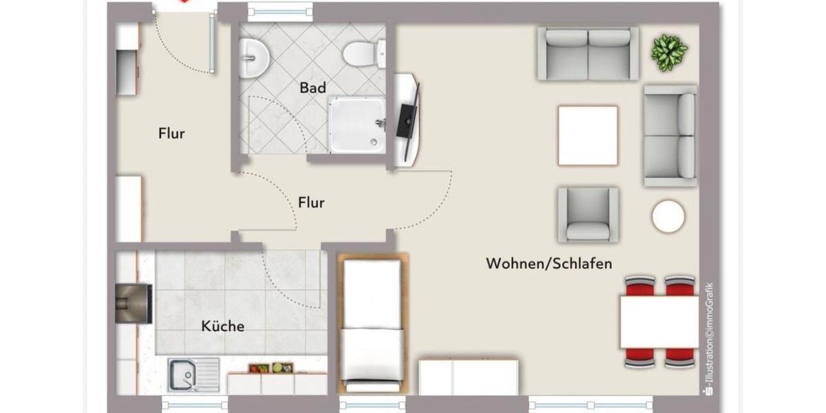 Erdgeschoßwohnung Elmshorn - 1 Zimmer, 50 m&sup2;, 689&euro; | Angebot:26025753