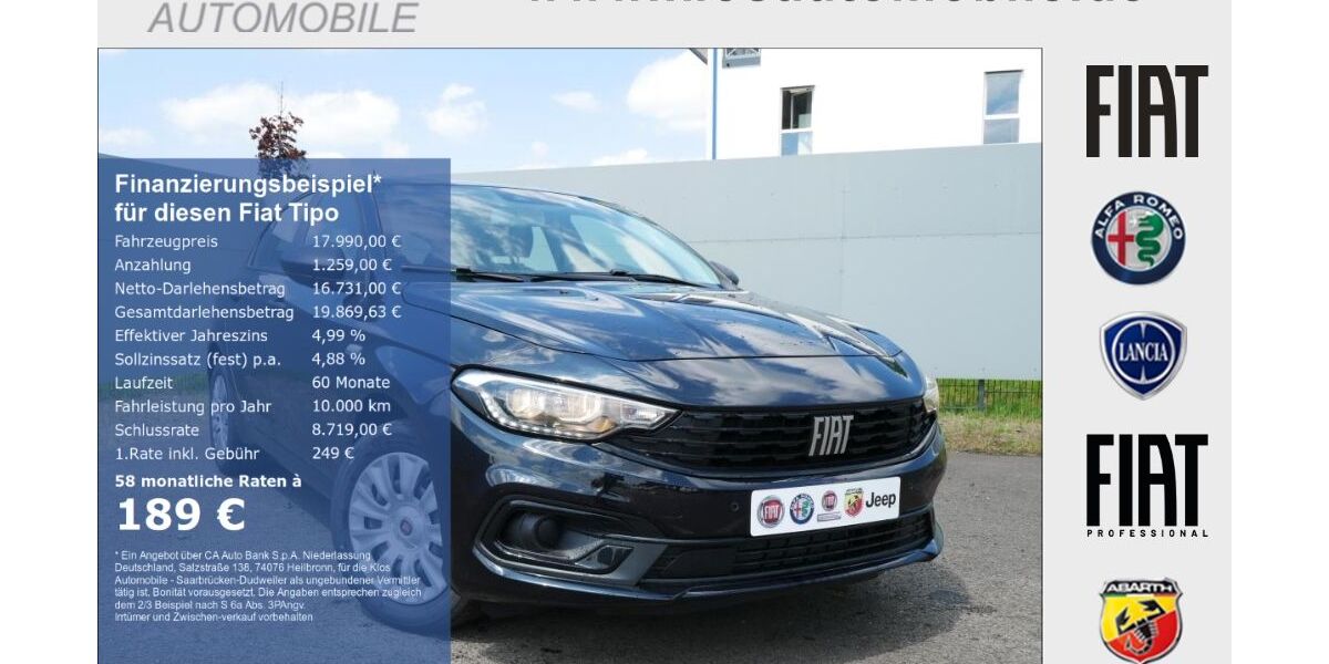 Fiat Tipo 14.700 km 17.990 &euro; Saarbrücken - Dudweiler 66125