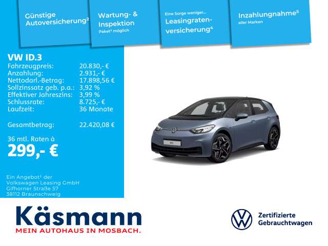 VW ID.3 30.184 km 20.830 € Mosbach 74821
