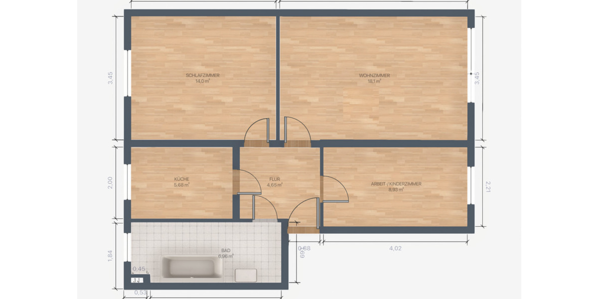 Etagenwohnung Großräschen - 3 Zimmer, 59 m&sup2;, 360&euro; | Angebot:25571462