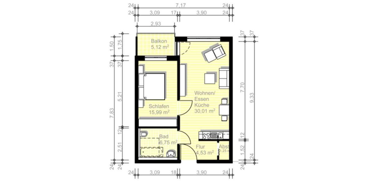 Etagenwohnung Heringen (Werra) - 2 Zimmer, 60 m&sup2;, 820&euro; | Angebot:24613117