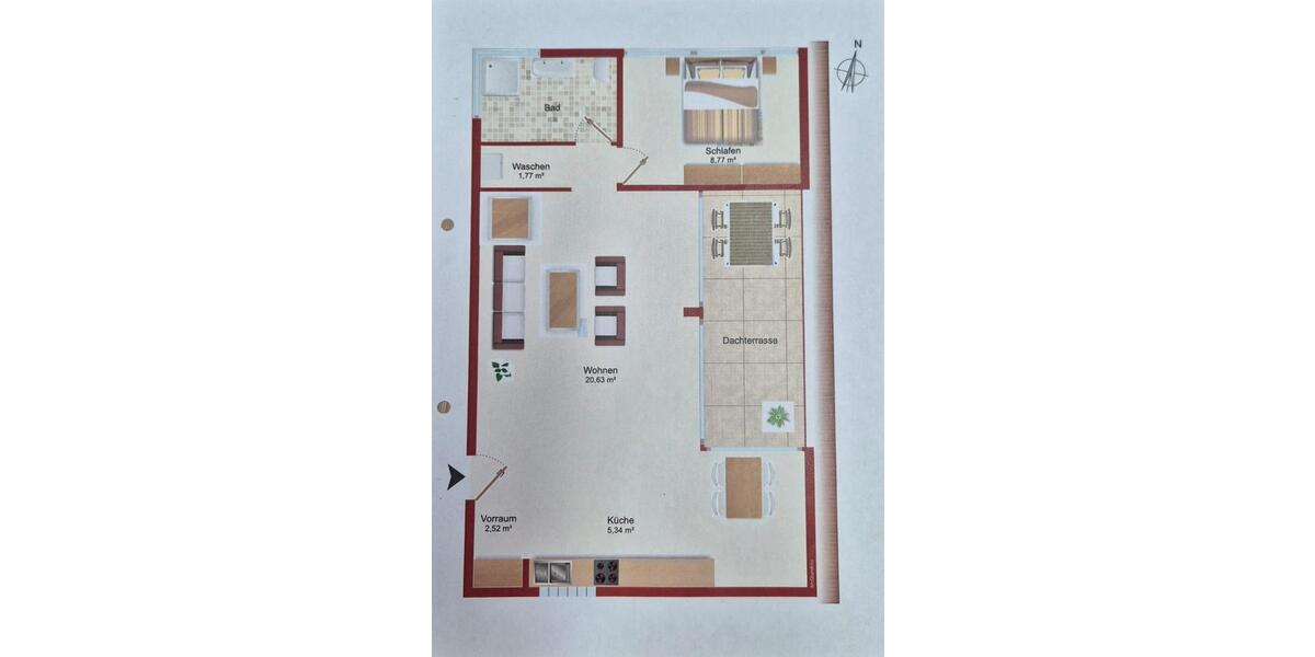 Dachgeschoßwohnung Bad Füssing - 2 Zimmer, 55 m&sup2;, 153.000&euro; | Angebot:27002247