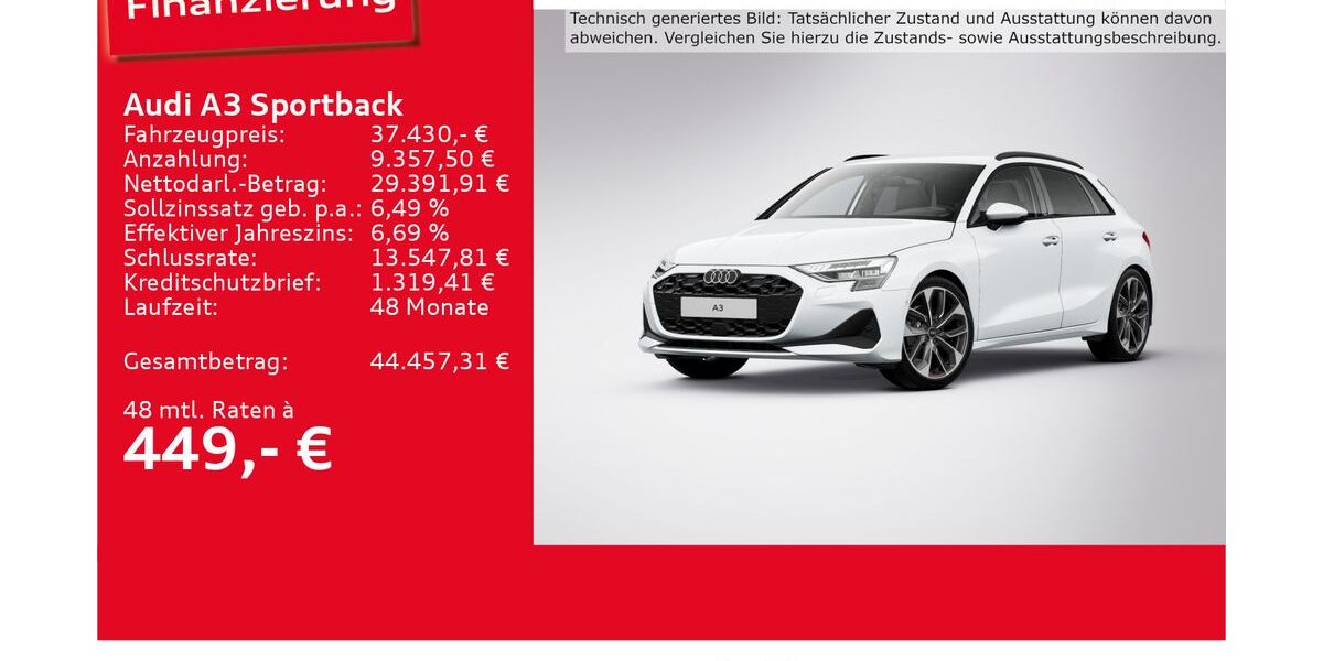 Audi A3 9.288 km 37.430 &euro; Ulm 89073