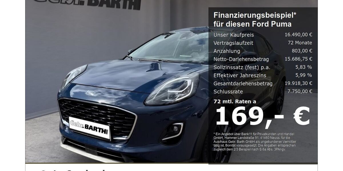 Ford Puma 67.875 km 16.490 &euro; Merzig / Weiskirchen 66663