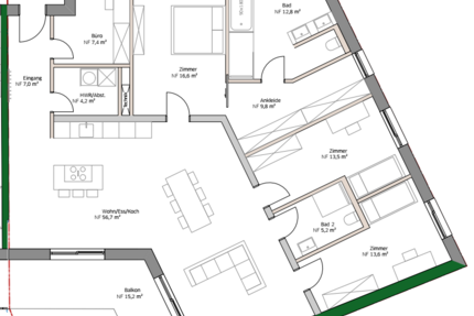 Großzügige helle altersgerechte Wohnung im KFW 40 Energiesparhaus Nähe Fußgängerzone - Wohnung Trier Nord | Angebot:26788479