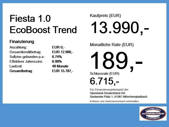Ford Fiesta 52.811 km 13.990 &euro; Kaufbeuren 87600