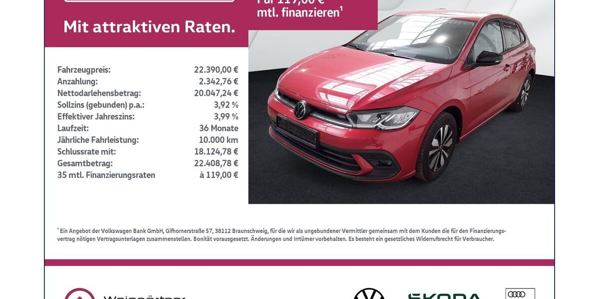 VW Polo 23.990 km 22.390 &euro; Miesbach 83714