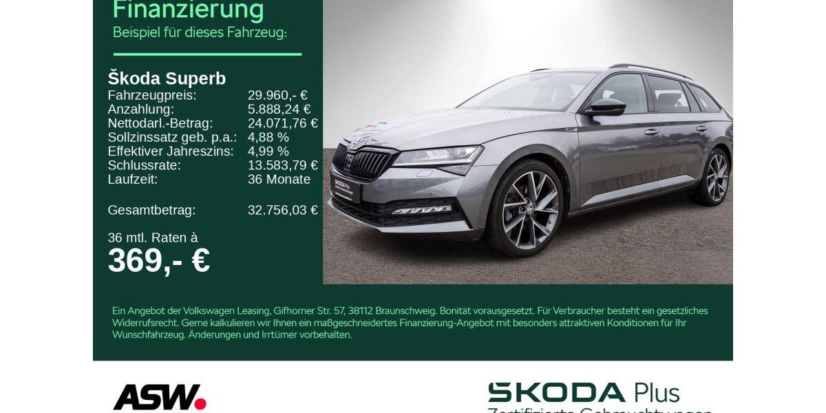 Skoda Superb 94.500 km 28.490 &euro; Bad Rappenau 74906