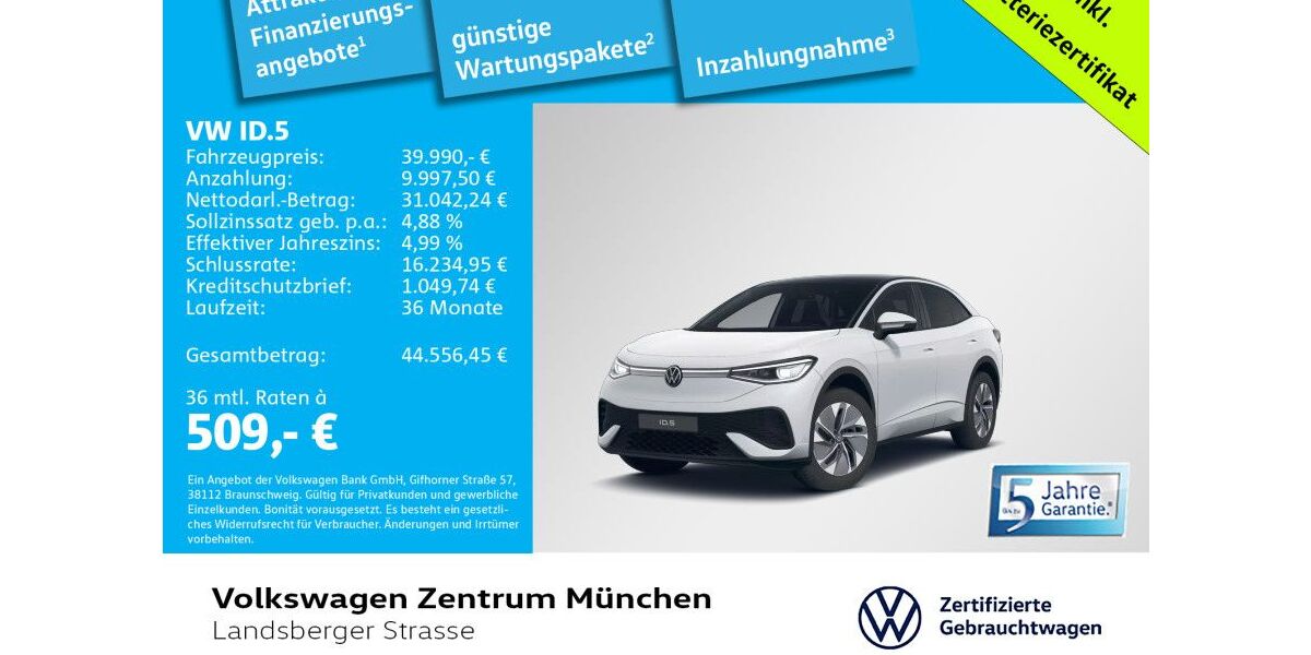 VW ID.5 10.261 km 39.990 &euro; München 80687