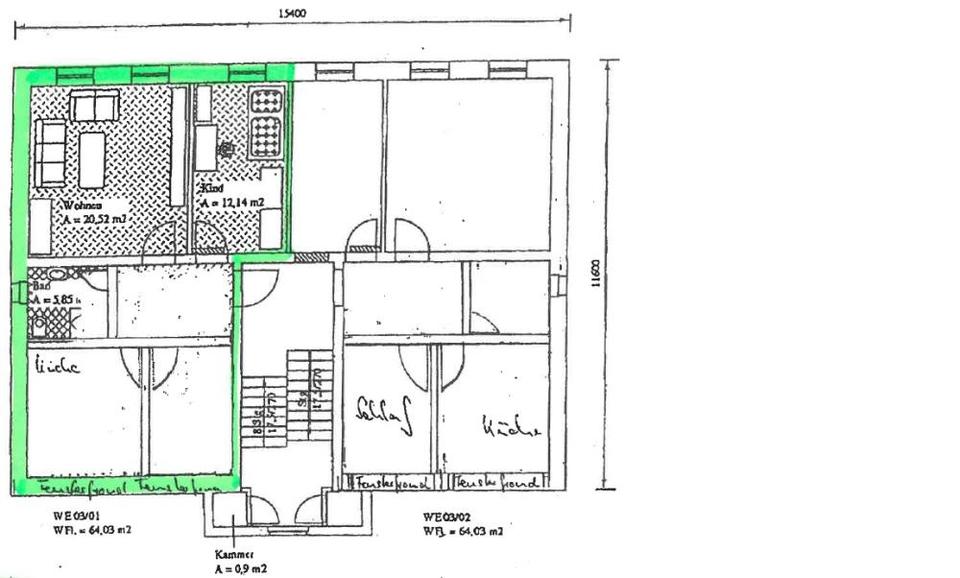 Etagenwohnung Weißwasser (Oberlausitz) - 3 Zimmer, 64 m&sup2;, 450&euro; | Angebot:24617476