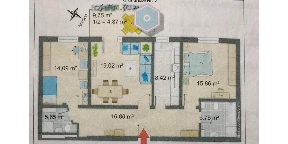 Hochparterre Freiburg im Breisgau Munzingen - 3 Zimmer, 92 m&sup2;, 1.350&euro; | Angebot:25305308