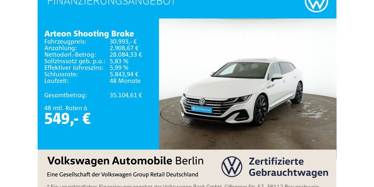VW Arteon 61.390 km 30.993 &euro; Berlin 12681