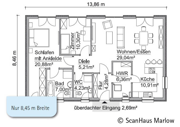 Einfamilienhaus Aschersleben - 3 Zimmer, 100 m&sup2;, 328.100&euro; | Angebot:26308680