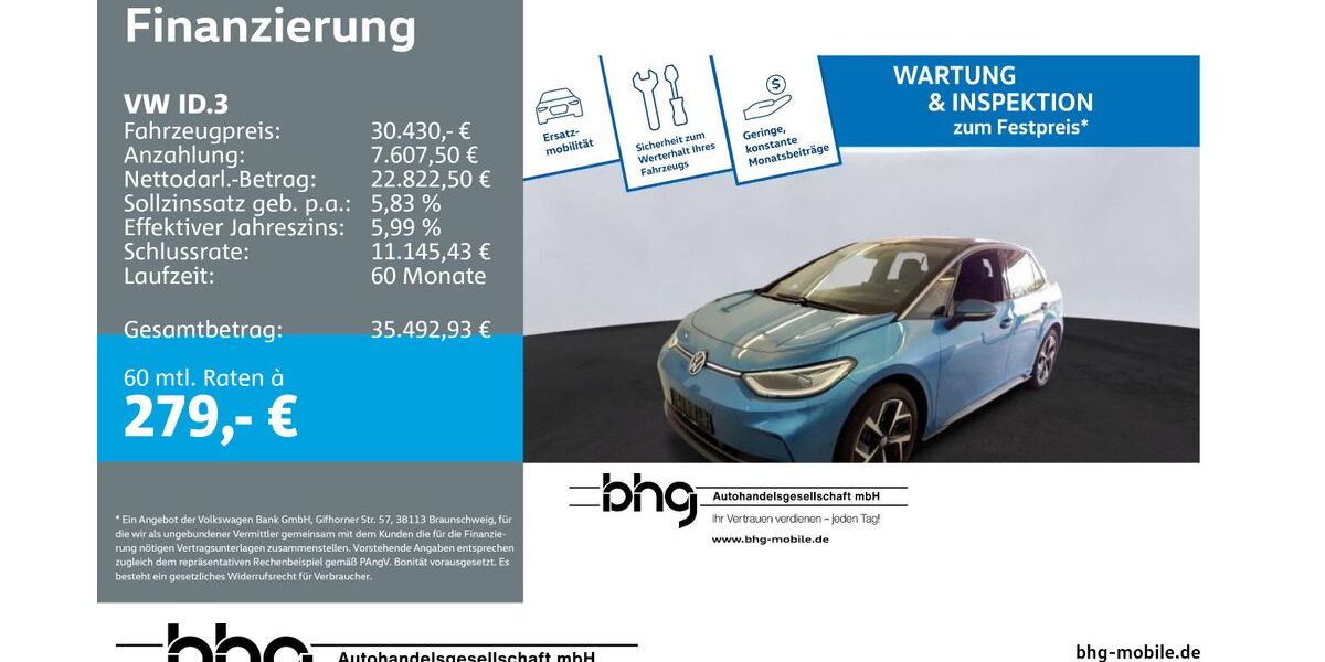 VW ID.3 12.364 km 30.430 &euro; Ettlingen 76275