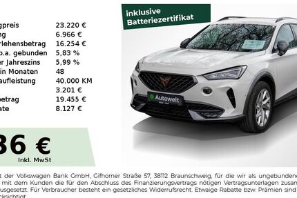 Cupra Formentor 33.250 km 23.220 &euro; Nürnberg 90431
