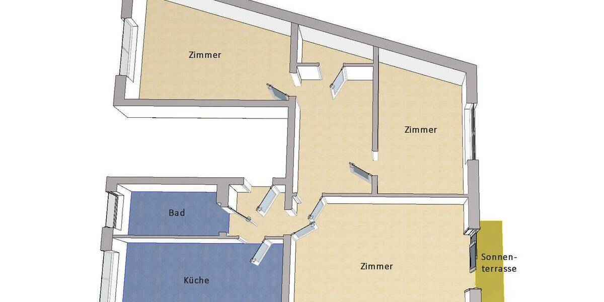 Etagenwohnung Werder (Havel) - 3 Zimmer, 90 m&sup2;, 350.000&euro; | Angebot:26766853