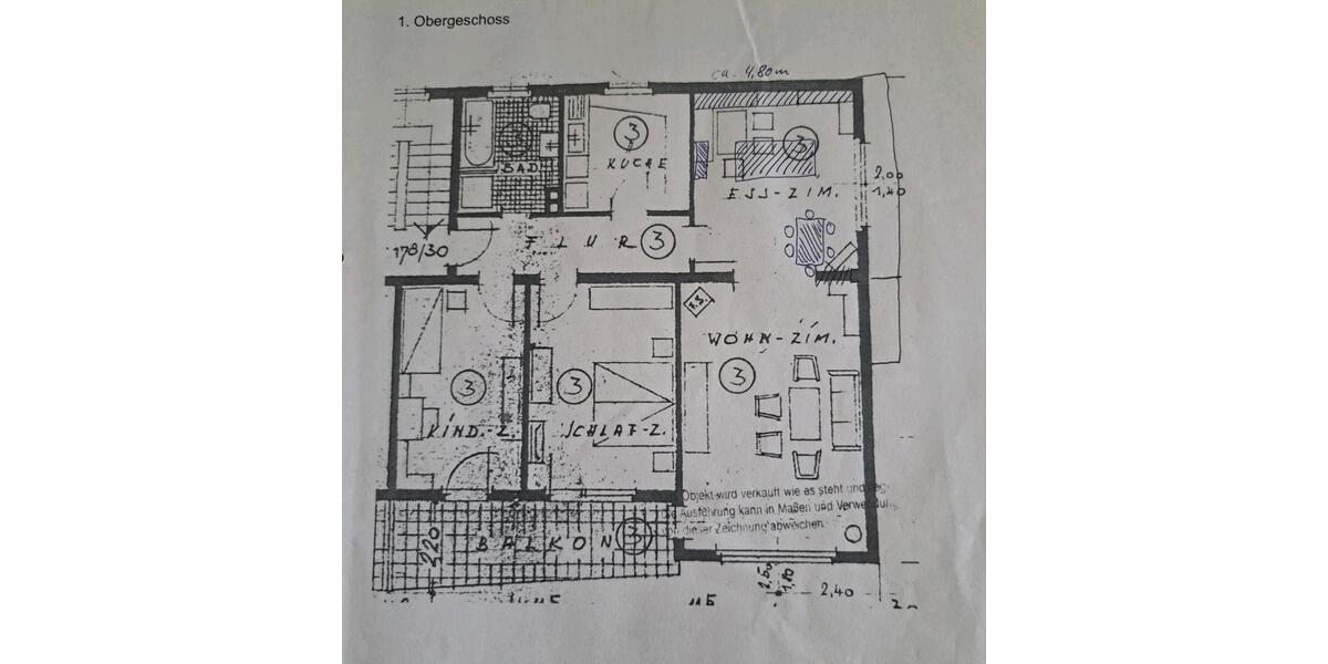 Etagenwohnung Kassel Nordshausen - 4 Zimmer, 105 m&sup2;, 269.000&euro; | Angebot:27122472